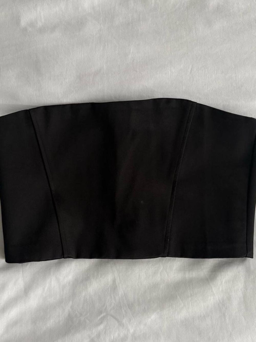 Zara Black Satin Strapless Bustier Top